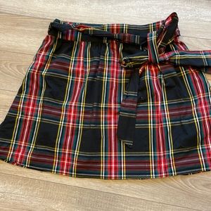 Tartan plaid mini skirt